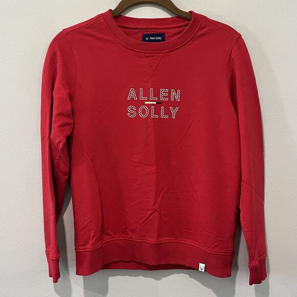 Allen Solly Sweatshirt Youth Small Red Crewneck Spell Out Preppy - Picture 1 of 9